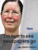 Jan Worth-Nelson teaches at the University of Michigan, and says we will miss the sound of newspaper pages turning, the feel of the paper, and the smell of the ink.